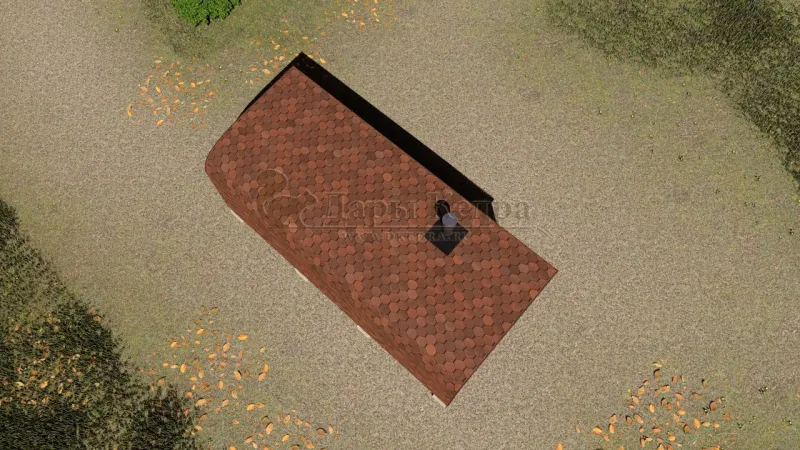 Баня «Парус» из кедра 6х2,2 метра (вариант 1)