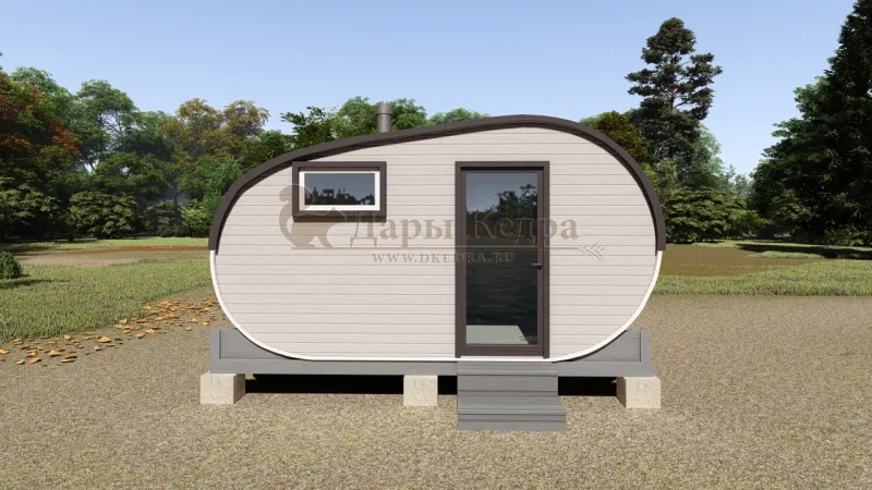 Баня-бочка «Танк» из кедра 4х2,2 метра